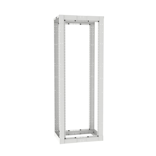 Rack de Cuatro Postes Estándar de 19", Rieles Roscados #12-24, Profundidad Ajustable de 23 a 42 in, 45 Unidades de Rack, Color Blanco