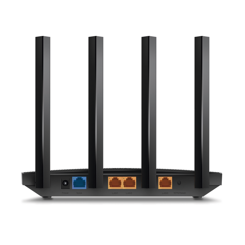 Router WiFi 6 AX 1500Mbps / MU-MIMO 2X2 y OFDMA / 1 Puerto WAN 10/100/1000 Mbps / 3 Puertos LAN 10/100/1000 Mbps / 4 Antenas / Conexión Inalámbrica OneMesh