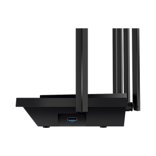Router WiFi 6 Doble Banda / AX5400 MU-MIMO 4X4 y OFDMA / 1 puerto WAN 10/100/1000 Mbps / 4 puertos LAN 10/100/1000 Mbps / 1 puerto USB 3.0 /  6 potentes antenas / Administración App (Tether) o Página web / Protección HomeShield