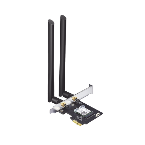 Adaptador PCIe inalámbrico doble banda AC 1200 Mbps / Antena de alta ganancia / Tecnología MU-MUMO 2X2 / Soporte de perfil bajo y Altura completa / Bluetooth 4.2