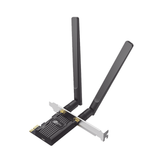 Adaptador  PCIe inalámbrico doble banda AX1800 Mbps / Seguridad Inalámbrica WPA3 /Antena de alta ganancia / Tecnología MU-MUMO 2X2 / Soporte de perfil bajo y Altura completa / Bluetooth 5.2