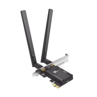 Adaptador PCIe inalámbrico doble banda AX3000 Mbps / Seguridad Inalámbrica WPA3 /Antena de alta ganancia / Tecnología MU-MUMO 2X2 / Soporte de perfil bajo y Altura completa / Bluetooth 5.2