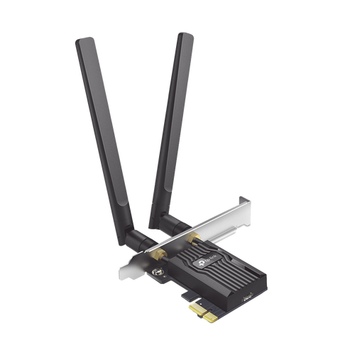 Adaptador PCIe inalámbrico doble banda AX3000 Mbps / Seguridad Inalámbrica WPA3 /Antena de alta ganancia / Tecnología MU-MUMO 2X2 / Soporte de perfil bajo y Altura completa / Bluetooth 5.2