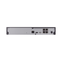 NVR 4 canales grabacion hasta 8MP / H.265, H.264 / P2P Wisenet / 4 puertos PoE Plug and play / soporta 1 disco duro (no incluido).
