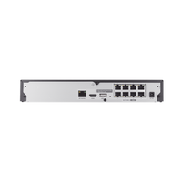 NVR 8 canales soporta hasta 8MP / H.265 / P2P Wisenet / 8 puertos PoE Plug and Play.