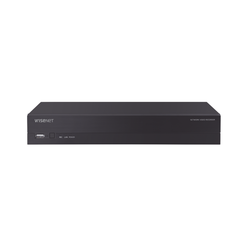 NVR 8 canales soporta hasta 8MP / H.265 / P2P Wisenet / 8 puertos PoE Plug and Play.