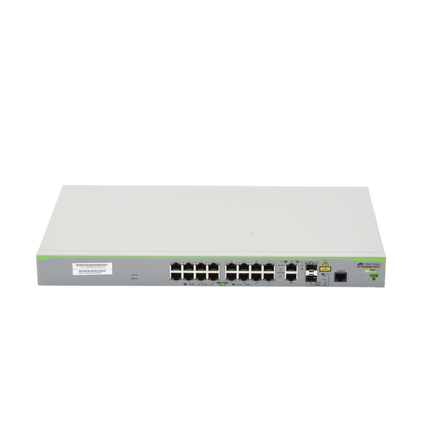 Switch PoE+ Administrable CentreCOM FS980M, Capa 3 de 16 Puertos 10/100 Mbps + 2 puertos RJ45 Gigabit/SFP Combo, 250W