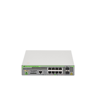 Switch PoE+ Administrable CentreCOM GS970M, Capa 3 de 8 Puertos 10/100/1000 Mbps + 2 SFP Gigabit, 124 W