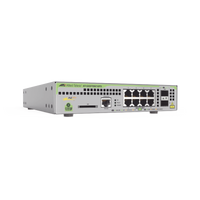 Switch PoE+ Administrable CentreCOM GS970M, Capa 3 de 8 Puertos 10/100/1000 Mbps + 2 SFP Gigabit, 124 W