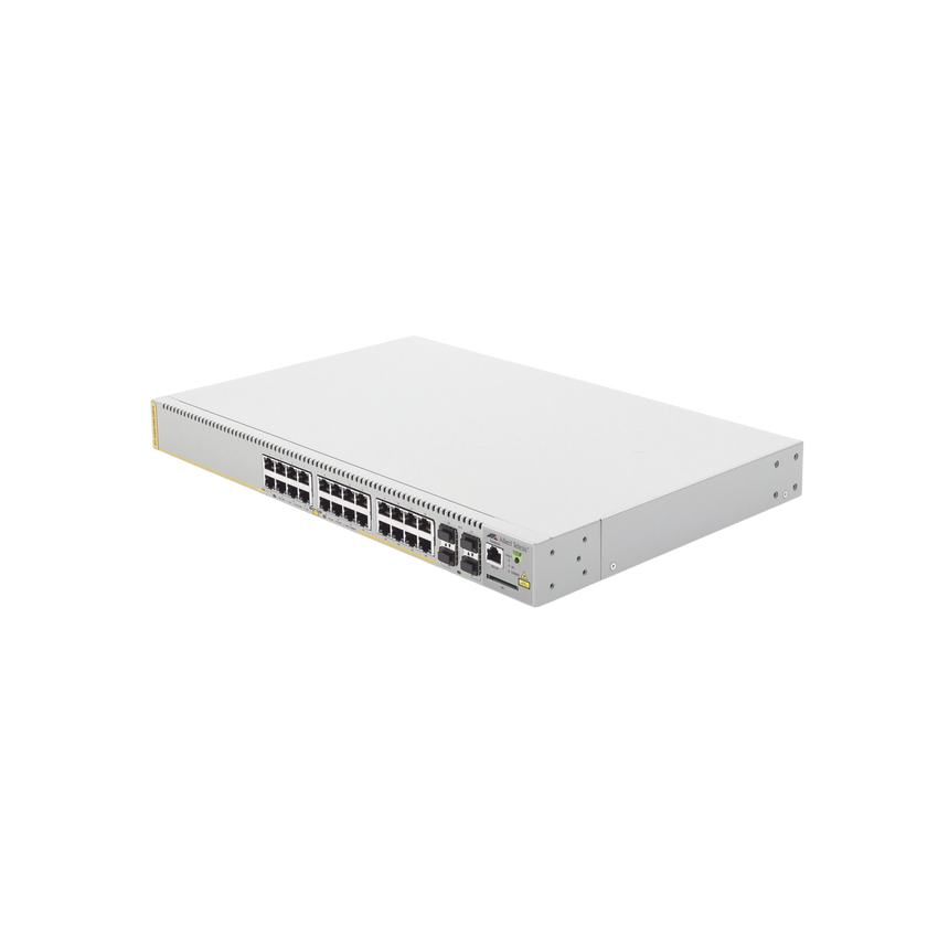 Switch PoE+ Administrable CentreCOM GS970M, Capa 3 de 24 Puertos 10/100/1000 Mbps + 4 SFP Gigabit, 370 W