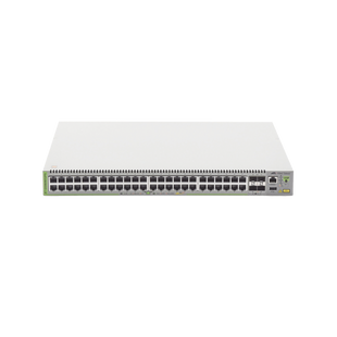 Switch PoE+ Administrable CentreCOM GS980M, Capa 3 de 48 puertos 10/100/1000Mbps + 4 SFP Gigabit, 740 W