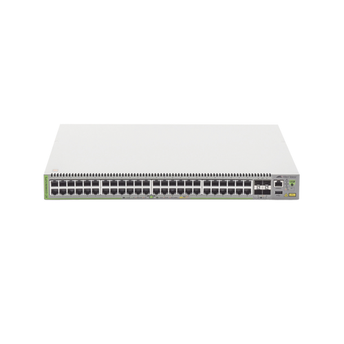 Switch PoE+ Administrable CentreCOM GS980M, Capa 3 de 48 puertos 10/100/1000Mbps + 4 SFP Gigabit, 740 W