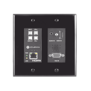 (TX ONLY) TWO-INPUT WALL PLATE SWITCHER FOR HDMI AND VGA SOURCES (BLACK)