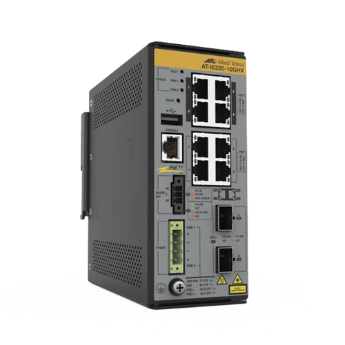 8x 10/100/1000T, 2x 1G/10G SFP+, Industrial Ethernet, Layer 2+ Switch, PoE++ (TAA)