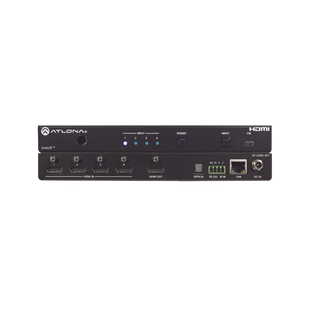 Atlona JunoX™ Switch HDMI 4K UHD HDR 4x1 / Conmutación Automática, Compatible HDCP 2.2, Funciones de Gestión EDID, Canal ARC y Salida TOSLINK.