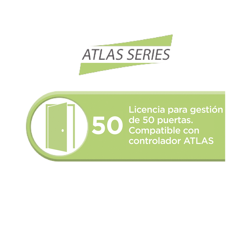 Licencia para 50 puertas compatible con controlador ATLAS