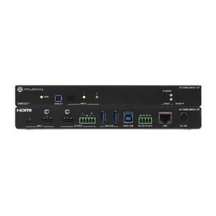 Matriz de dos entradas con entradas USB-C y HDMI, además de concentrador USB y carga de dispositivos