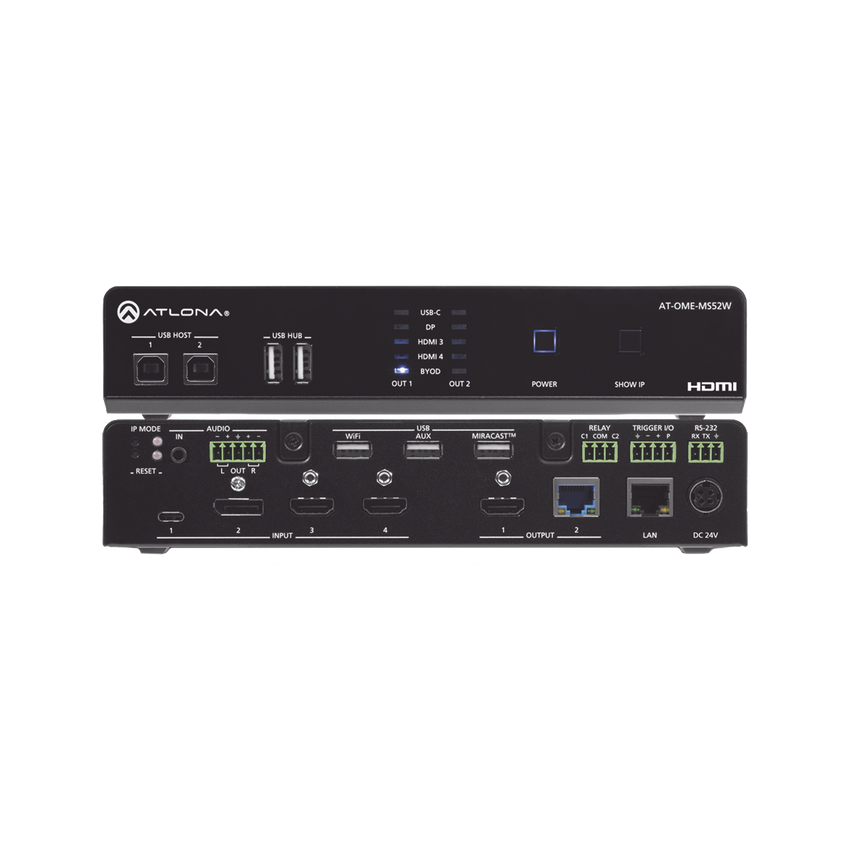 OMEGA 4K/UHD Switch matriz 5×2 con USB y enlace inalámbrico