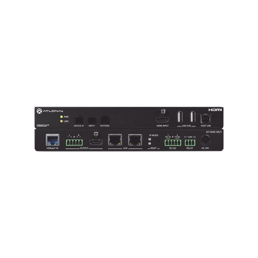 OMEGA 4K/UHD HDMI OVER HDBASET RECEIVER W/SCALER ;  ETHERNET ;  RS232 ;  AUDIO OUTPUT ;