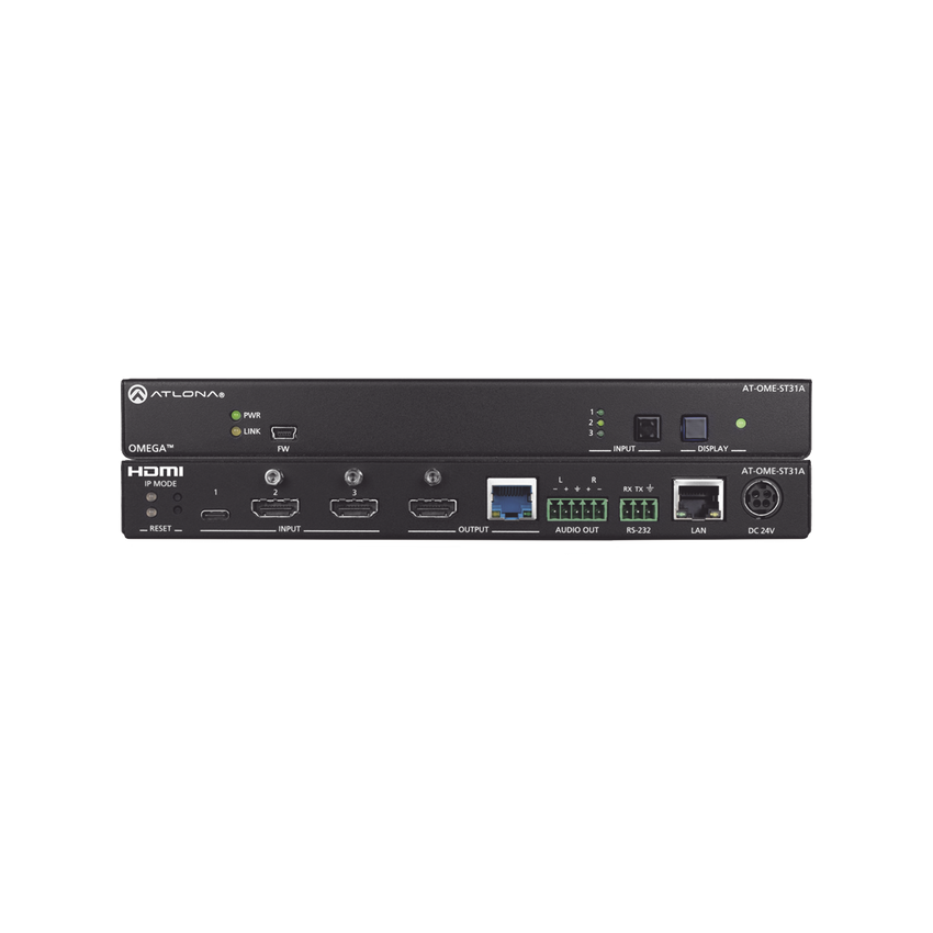 OMEGA SWITCHING TRANSMITTER WITH 2X HDMI AND 1X USB-C WITH ANALOG AUDIO OUTPUT