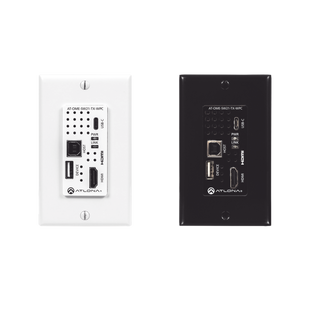 Placa de pared con Switcher y Transmisor HDBaseT con entradas HDMI y USB-C con concentrador USB para integración de AV