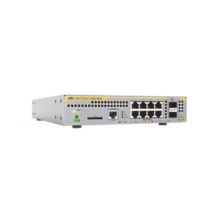 Switch PoE+ Administrable Capa 3 D/8 Ptos 10/100/1000 + 2 SFP Incluye Montaje AT-RKMT-J14