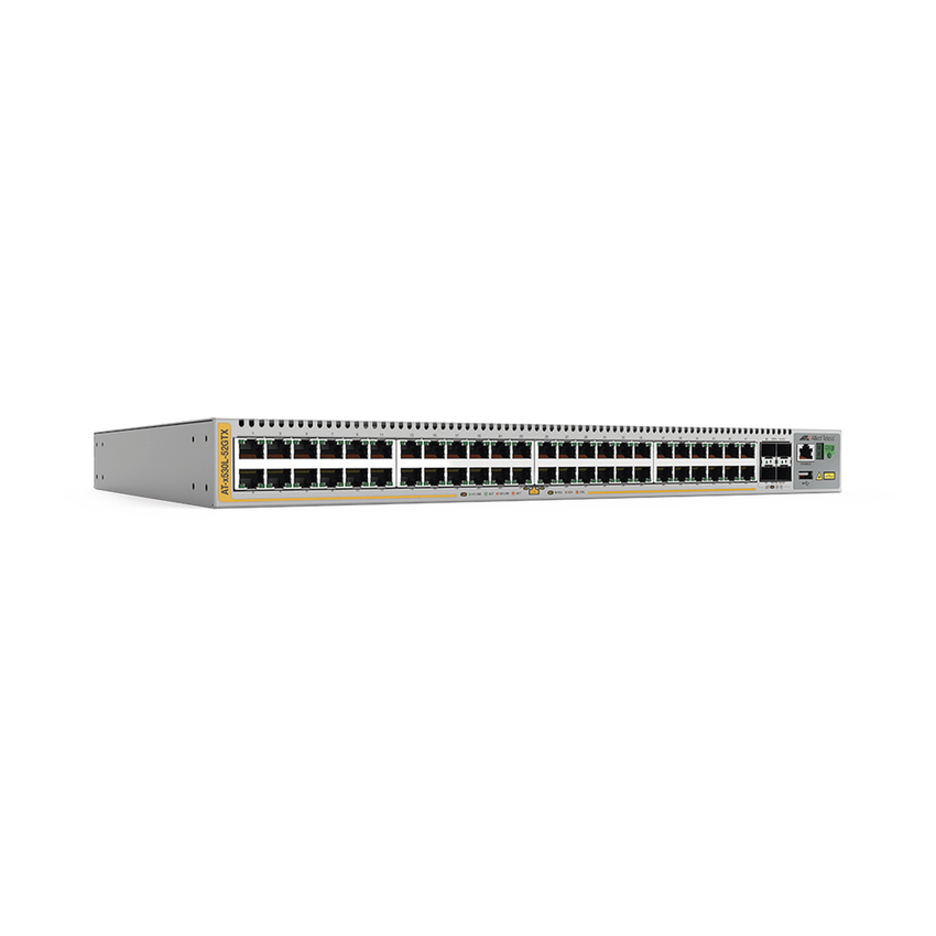 Switch inteligente de distribución o core, Stackeable, Capa 3, 24 x 1000 Mbps + 4 x SFP+ 10 G, Doble fuente de alimentación redundante