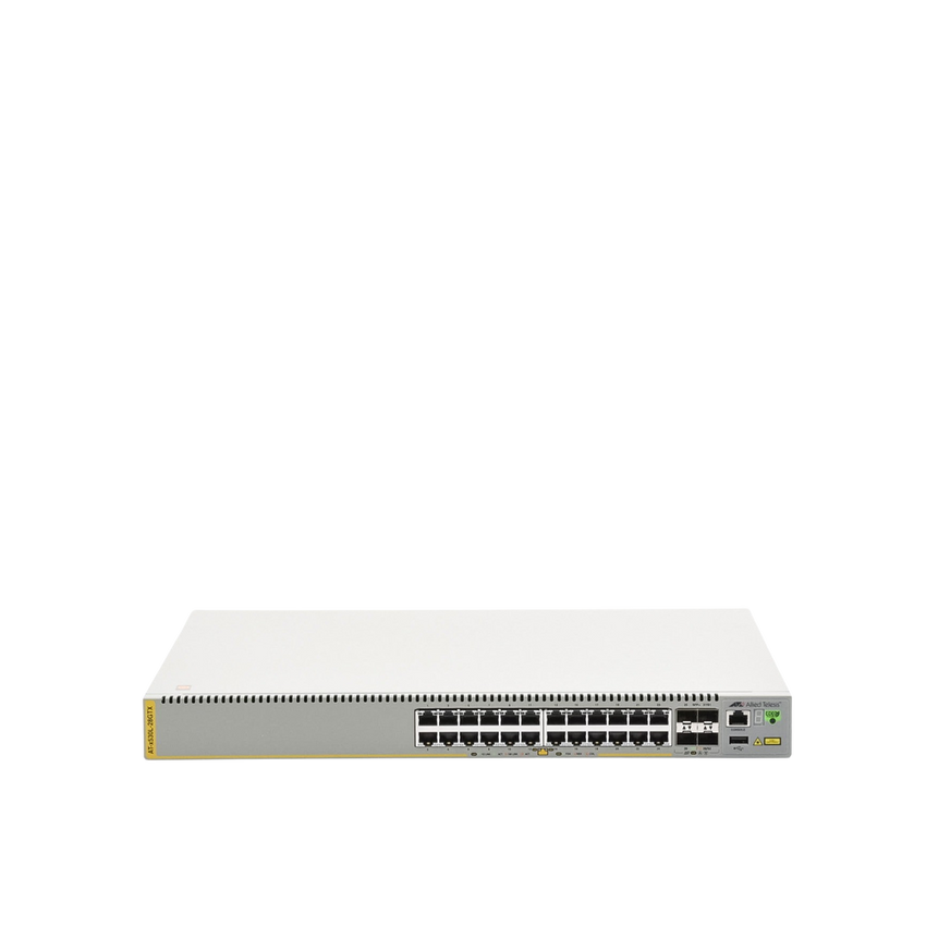 Switch inteligente de distribución o core, Stackeable, Capa 3, 24 x 1000 Mbps + 4 x SFP+ 10 G, Doble fuente de alimentación redundante