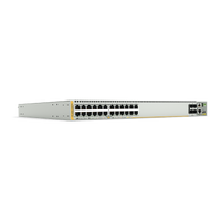 Switch PoE+ Stackeable Capa 3, 24 puertos 10/100/1000 Mbps + 4 puertos SFP+ 10 G y dos bahías hotswap PSU, Versión Federal