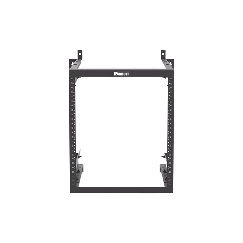 Rack PanZone® de Montaje en Pared, de 19in, Profundidad Ajustable, Rieles Numerados y Roscados #12-24, 12 UR, Color Negro
