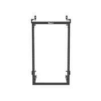 Rack PanZone® de Montaje en Pared, de 19in, Profundidad Ajustable, Rieles Numerados y Roscados #12-24, 18 UR, Color Negro