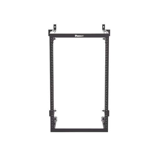 Rack PanZone® de Montaje en Pared, de 19in, Profundidad Ajustable, Rieles Numerados y Roscados #12-24, 18 UR, Color Negro