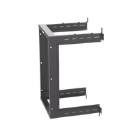 Rack PanZone® de Montaje en Pared, de 19in, Profundidad Ajustable, Rieles Numerados y Roscados #12-24, 18 UR, Color Negro
