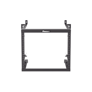 Rack PanZone® de Montaje en Pared, de 19in, Profundidad Ajustable, Rieles Numerados y Roscados #12-24, 9 UR, Color Negro