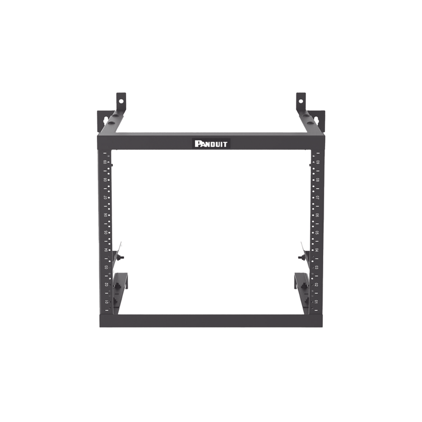 Rack PanZone® de Montaje en Pared, de 19in, Profundidad Ajustable, Rieles Numerados y Roscados #12-24, 9 UR, Color Negro