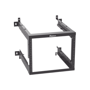 Rack PanZone® de Montaje en Pared, de 19in, Profundidad Ajustable, Rieles Numerados y Roscados #12-24, 9 UR, Color Negro