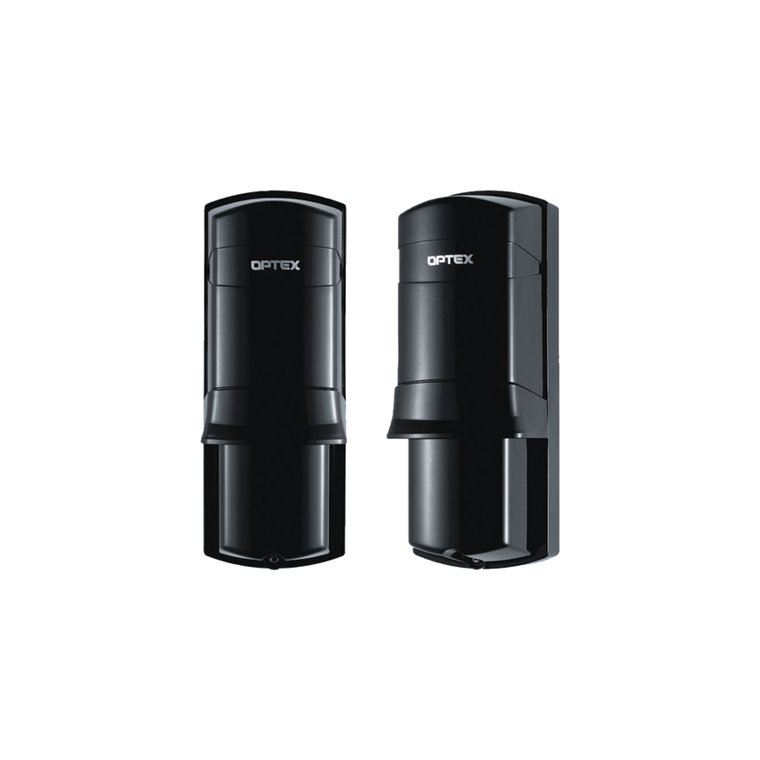 Barrera fotoelectrica de 100 metros con la mejor tecnologia de deteccion de patrones para reducir falsas alarmas / Alámbrico / 2 rayos / compatible con cualquier panel de alarma