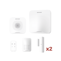 (AX HOME) KIT de Alarma AX HOME / Incluye: 1 Hub con batería de respaldo / 1 Llavero / 1 PIR / 2 Contactos Magnéticos / 1 Sirena / Wi-Fi / Compatible con Hik-Connect P2P y Hik-Partner PRO