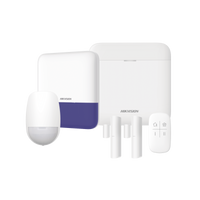 (AX PRO) KIT de Alarma AX PRO / Incluye: 1 Hub con bateria de respaldo / 1 Sensores PIR / 2 Contactos Magnéticos / 1 Control Remoto / 1 Sirena Inalambrica Exterior / WiFi / Compatible con Hik-Connect P2P