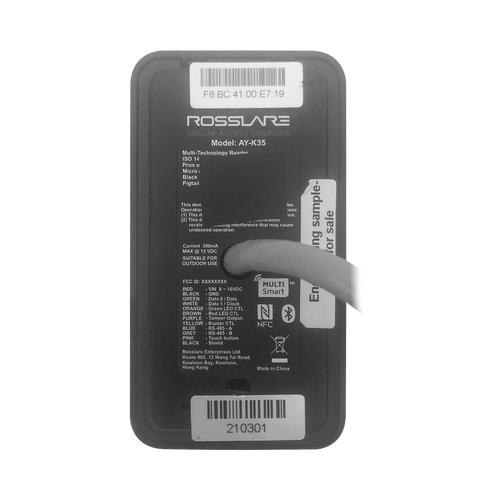 Lector Multitecnologias, Proximidad 125KHz (tipo EM y HID ) / MIFARE 13.56 MHZ / (BLUETOOTH para uso con tarjetas Móviles)