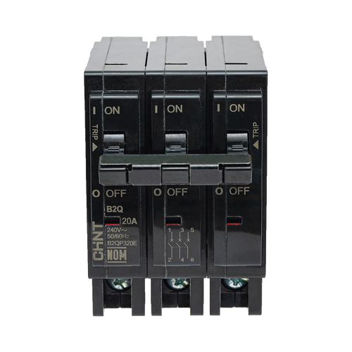 MCB - Interruptor Termomagnético Enchufable, Serie: B2Q, 3P, 40A, 240V  (SKU:1002299)