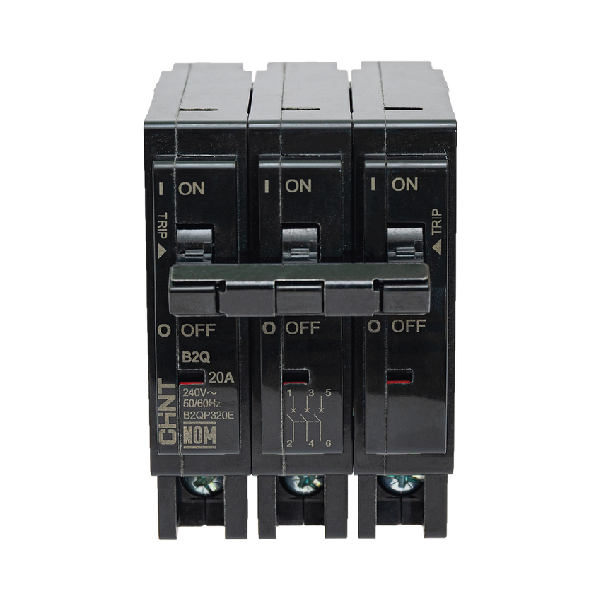 MCB - Interruptor Termomagnético Enchufable, Serie: B2Q, 3P, 40A, 240V  (SKU:1002299)