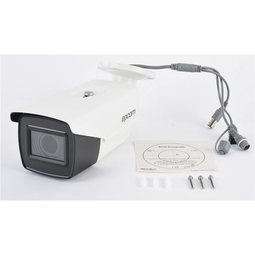 Bullet TURBOHD 4K (8Megapixeles) / Lente Mot. 2.7 a 13.5 mm / Potente IR EXIR de 80 mts / Exterior IP67 / 12 Vcc - 24 VCA / dWDR