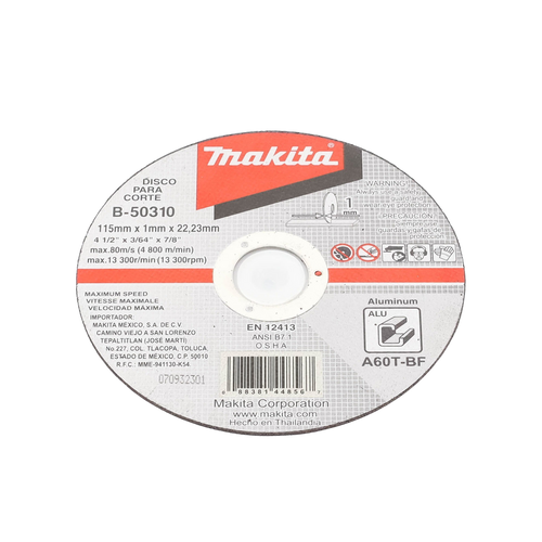 Disco de corte para Aluminio de 4 1/2"