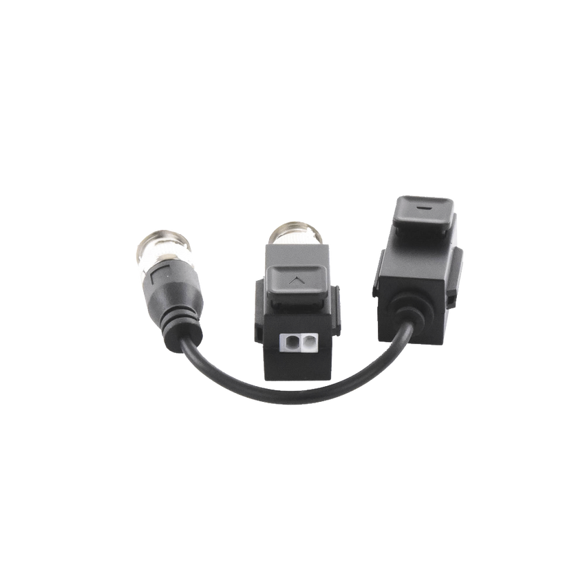 Kit de Transceptor (Balluns) TURBOHD con Boton Push / Hasta 8 MP (4K) / 100% Cobre / Soporta HD-TVI / AHD / CVI / CVBS / Audio por Coaxitron / Datos para Menu de Configurar de Cámaras