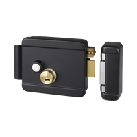 Cerradura Eléctrica con Botón de Salida / Incluye Llave  / Exterior / Derecha / Color Negro