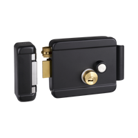 Cerradura Eléctrica con Botón de Salida / Incluye Llave  / Exterior / Izquierda / Color Negro