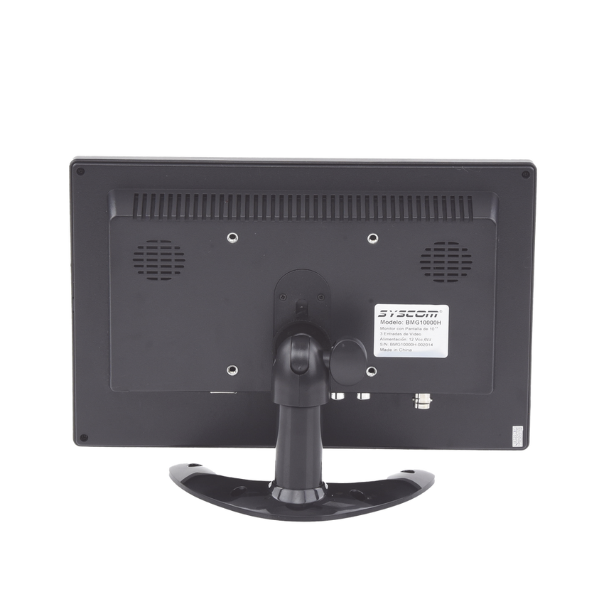 Monitor 10.1" TFT-LCD ideal para colocar en vehículos o DVR/NVR. Entradas de video HDMI, VGA y RCA (CVBS)
