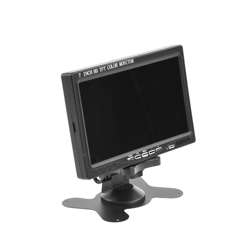 Monitor 7" TFT-LCD ideal para colocar en vehículos o DVR/NVR.  Entradas de video HDMI, VGA y RCA (CVBS)