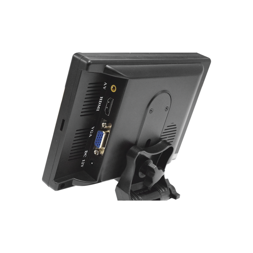 Monitor 7" TFT-LCD ideal para colocar en vehículos o DVR/NVR.  Entradas de video HDMI, VGA y RCA (CVBS)